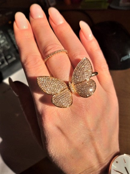 moving and flying butterfly ring