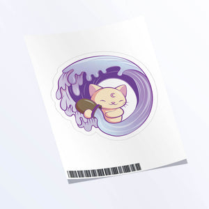 Kawaii Cat Zodiac Aquarius Sticker Sheet - Set of 1 sticker