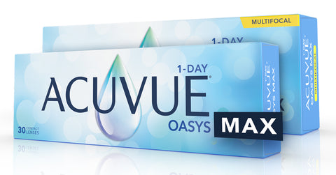 Two boxes of Acuvue Max contact lenses