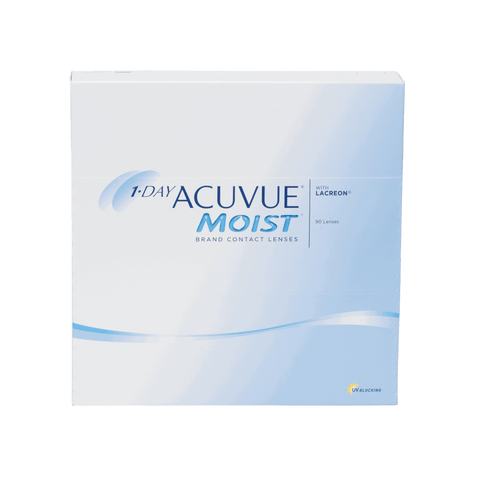 A 90-pack box of Acuvue Moist contact lenses