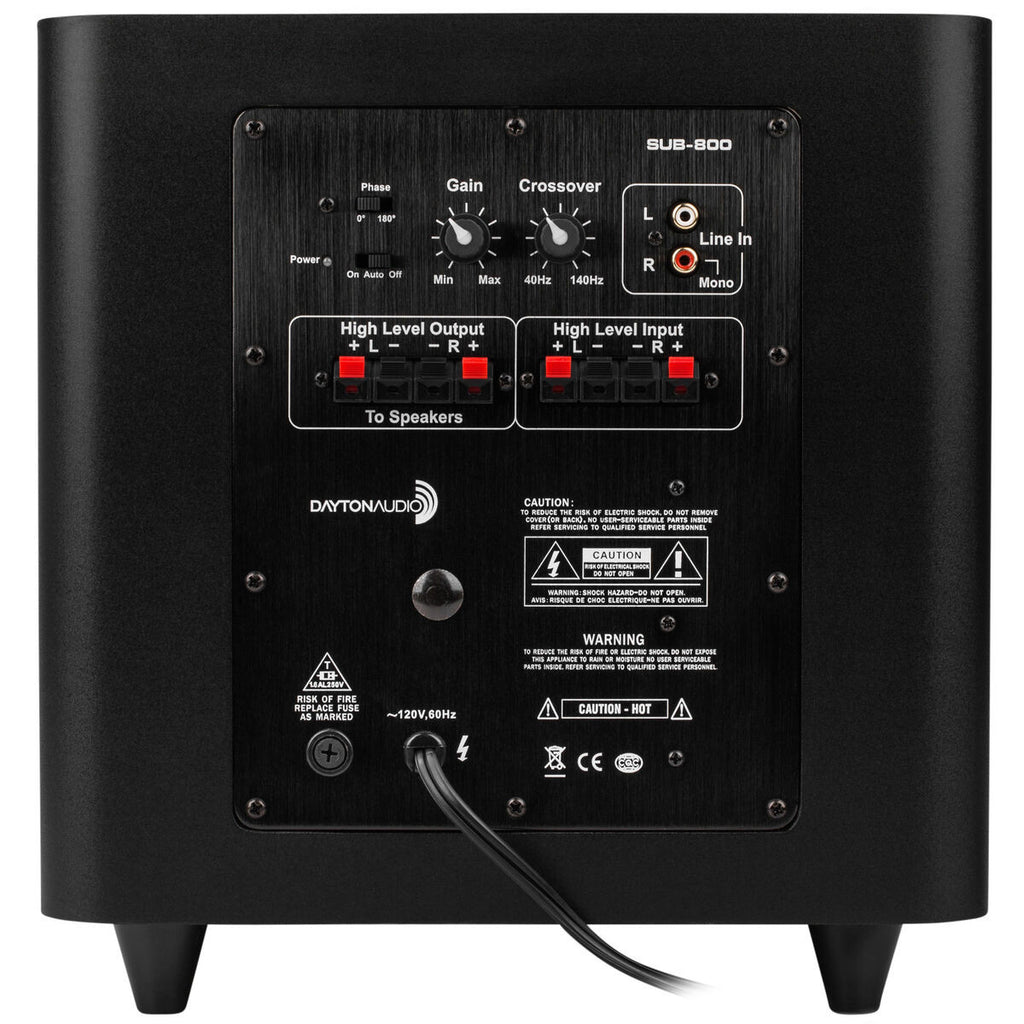 Dayton Audio SUB-800 8" 80 Watt Powered Subwoofer