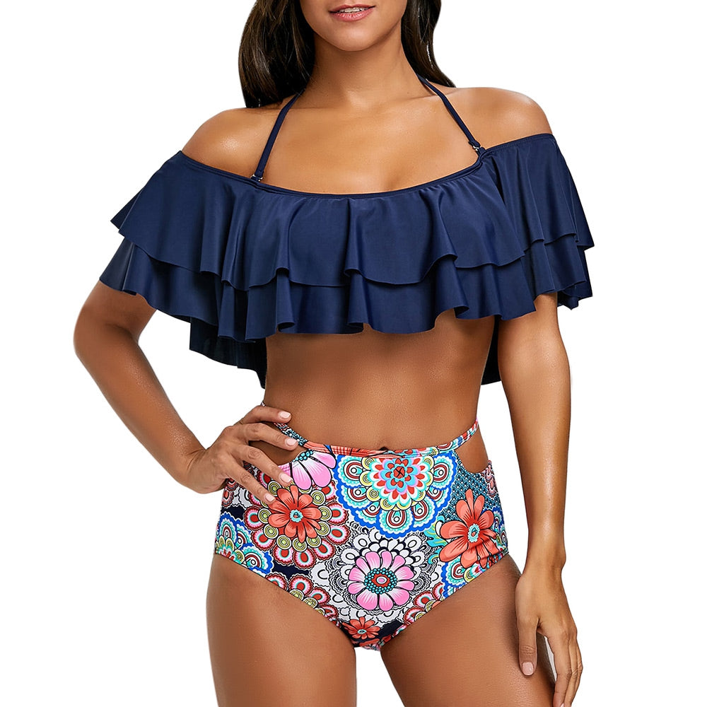 floral high waisted bikini