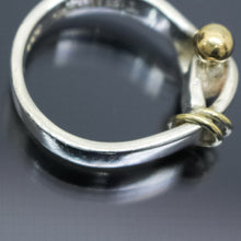 Load image into Gallery viewer, TIFFANY &amp; CO. Hook &amp; Eye Bangle Bracelet &amp; Ring Set Sterling Silver 925 YG 750 Size 5
