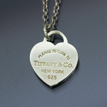 Load image into Gallery viewer, TIFFANY &amp; CO. Return to Tiffany Mini Double Heart Necklace Blue Sterling Silver 925
