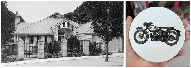 Commissioned pencil drawing of a Perth home