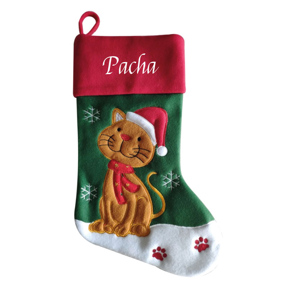 Chaussette De Noel Personnalisable Chat Ma Chaussette De Noel