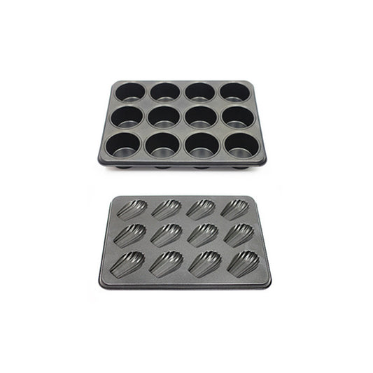 Cup Cake Pan + Madeleine Pan Set (12 Cup)