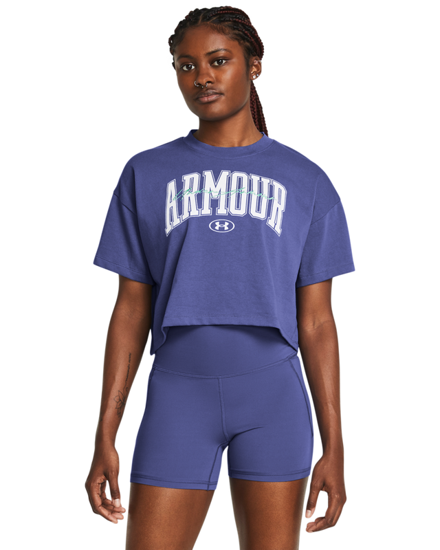 Picture of Women's UA Heavyweight Scripted Wordmark Crop Short Sleeve