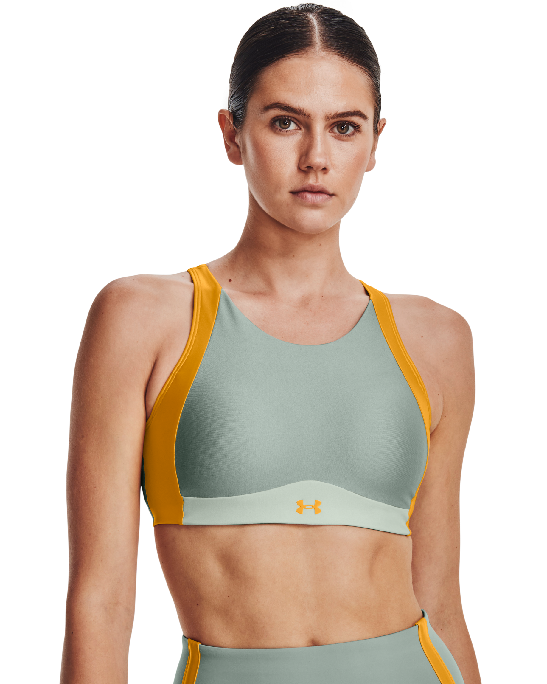 Women's UA Infinity Mid High Neck Shine Sports Bra