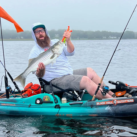 striper fishing from kayak