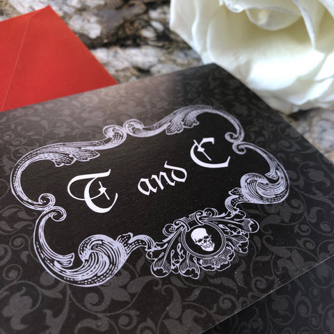 custom skull wedding invitations on barquegifts.com