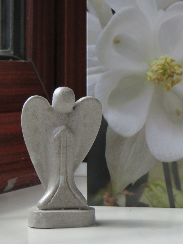 Angel ornament from cremated ashes. 