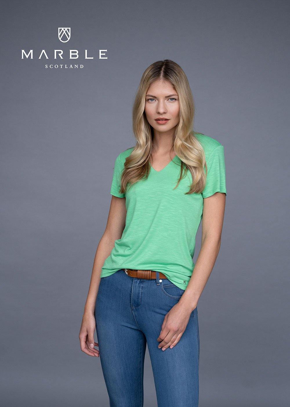 Marble V-Neck T-shirt - Justina Clothing