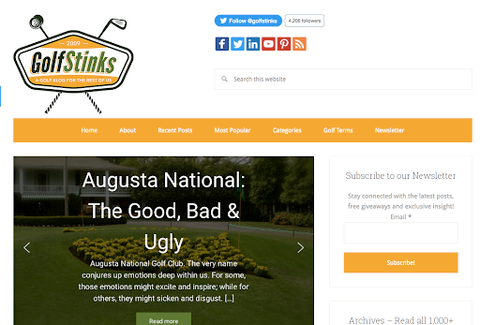 Golf Stinks website