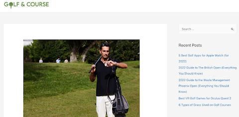 Golf And Course website