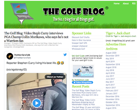 The Golf Blog website