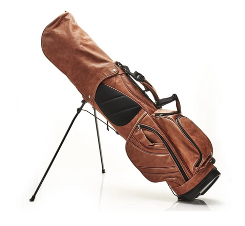 Kennedy Brown Leather Golf Bag, Made in Italy