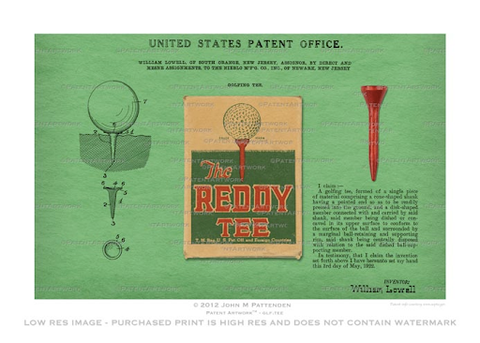 patented golf tee by Dr. William Lowell named the Reddy Tee