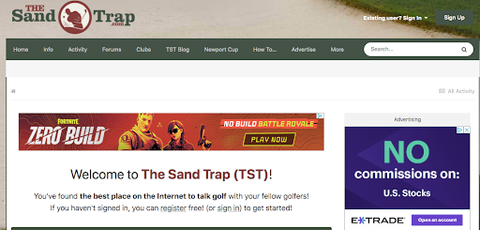 The Sand Trap website