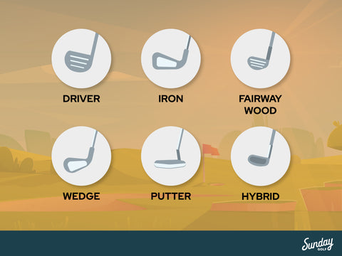 Chart showing all the different golf clubs