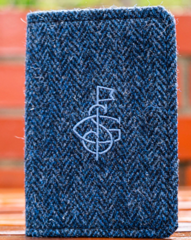 NAVY HARRIS TWEED SCORECARD HOLDER