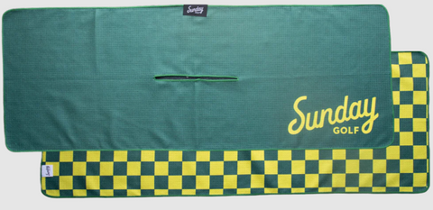 Sunday Golf tailgate yellow and green golf towel