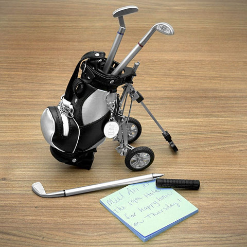 golf pens in a golf bag holder