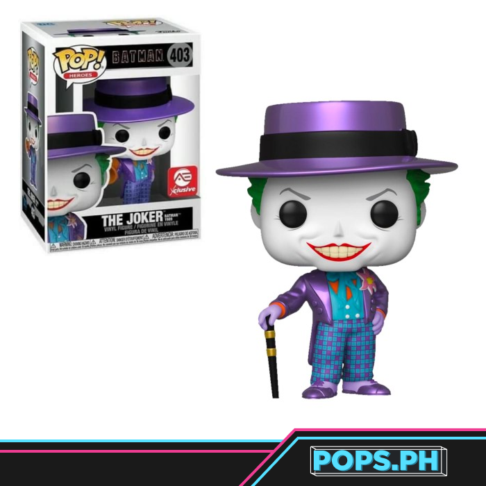 Funko Pop: Batman - The Joker (Batman 1989) (Metallic) #403 [AE] with –  Pops PH