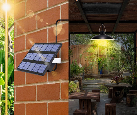 Light up your outdoor space with the IP65 Waterproof Double Head Solar Pendant Light. Its durable and waterproof design ensures reliable use in any weather, while the solar-powered feature saves energy and is environmentally friendly. Illuminate your surroundings with bright, efficient lighting. Make the most out of your outdoor adventures with this risk-taking lighting option!