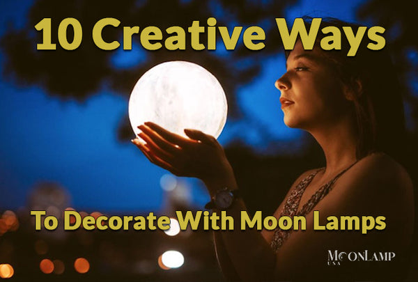 Girl holding a LED Moon Lamp