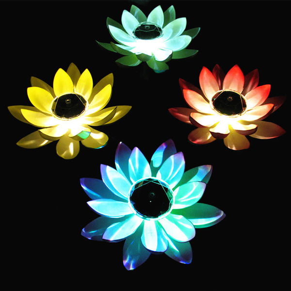 four colors of lotus floating pool lights