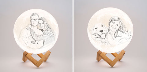 Moon Lamp with Photo Print Options
