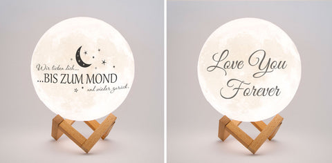 Moon Lamp Print Options with Text on both sides