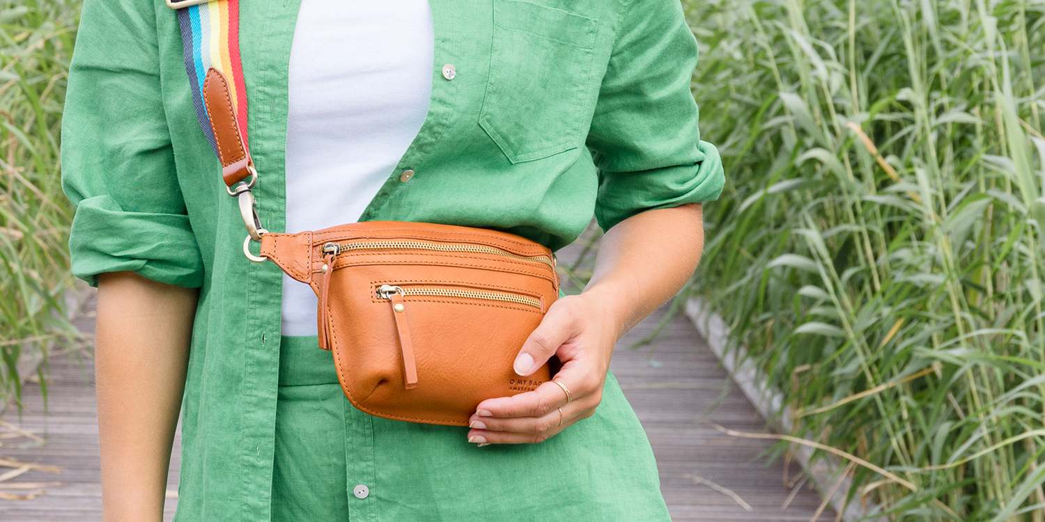 Ava black leather mini crossbody bag