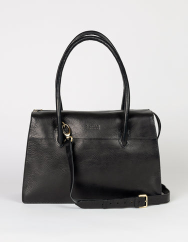 Bobbi Bucket Bag Midi - Black Apple Leather