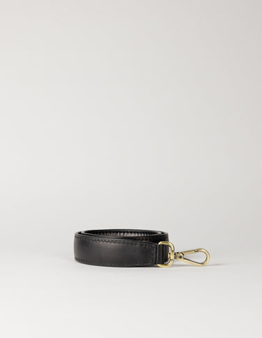 Short Shoulder Strap - Black Soft Grain Leather