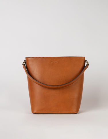 Bobbi Bucket Bag Midi - Cognac Classic Leather