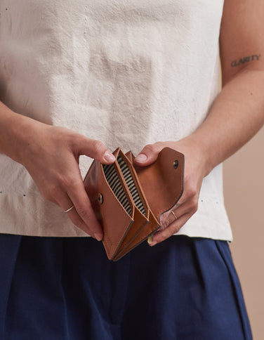 Alex Fold-Over Wallet - Cognac Apple Leather