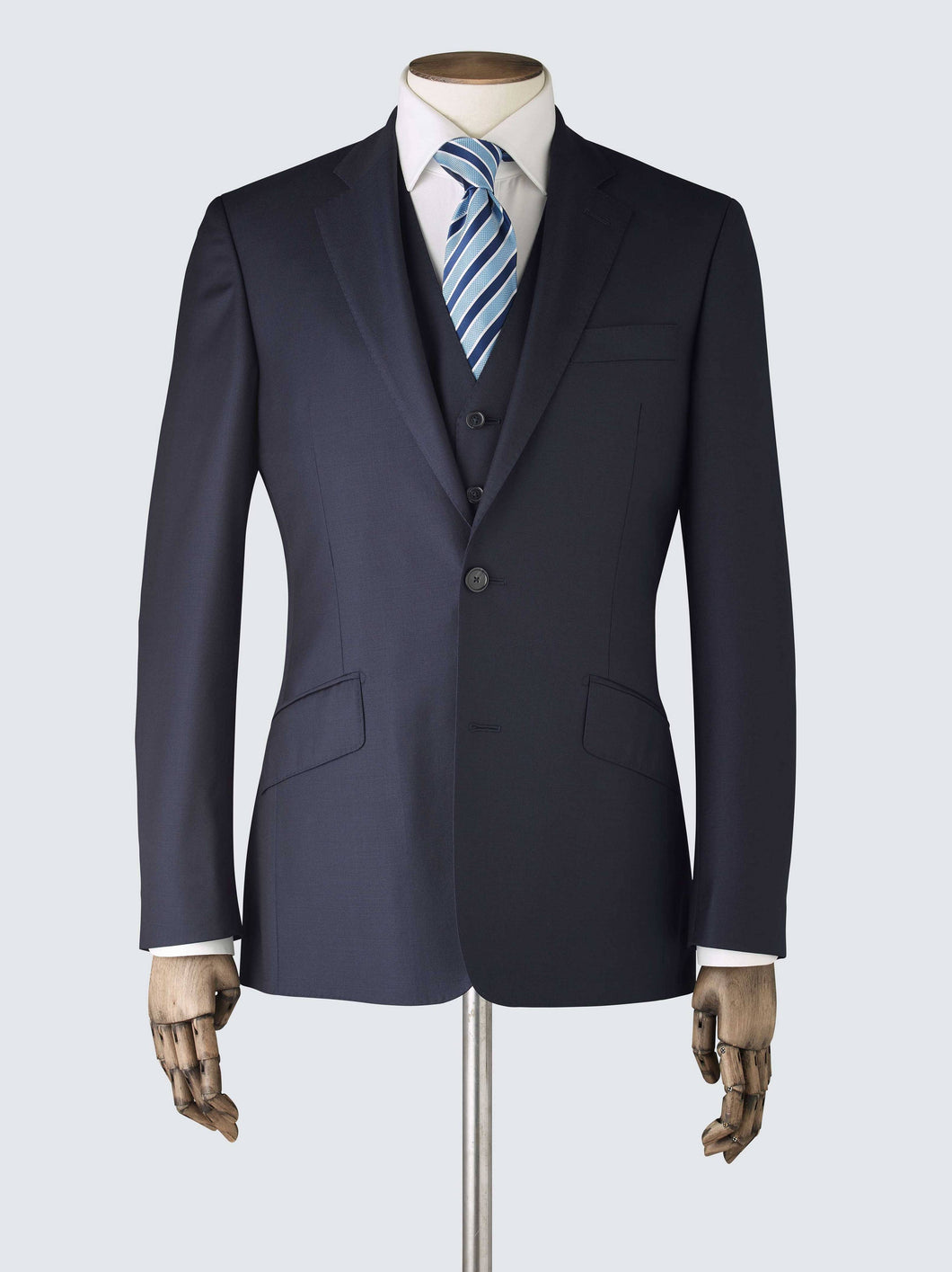 Men’s Navy Tailored 3-Piece Suit – Savile Row Company - Custom Made