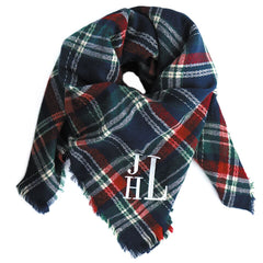 monogrammed blanket scarf
