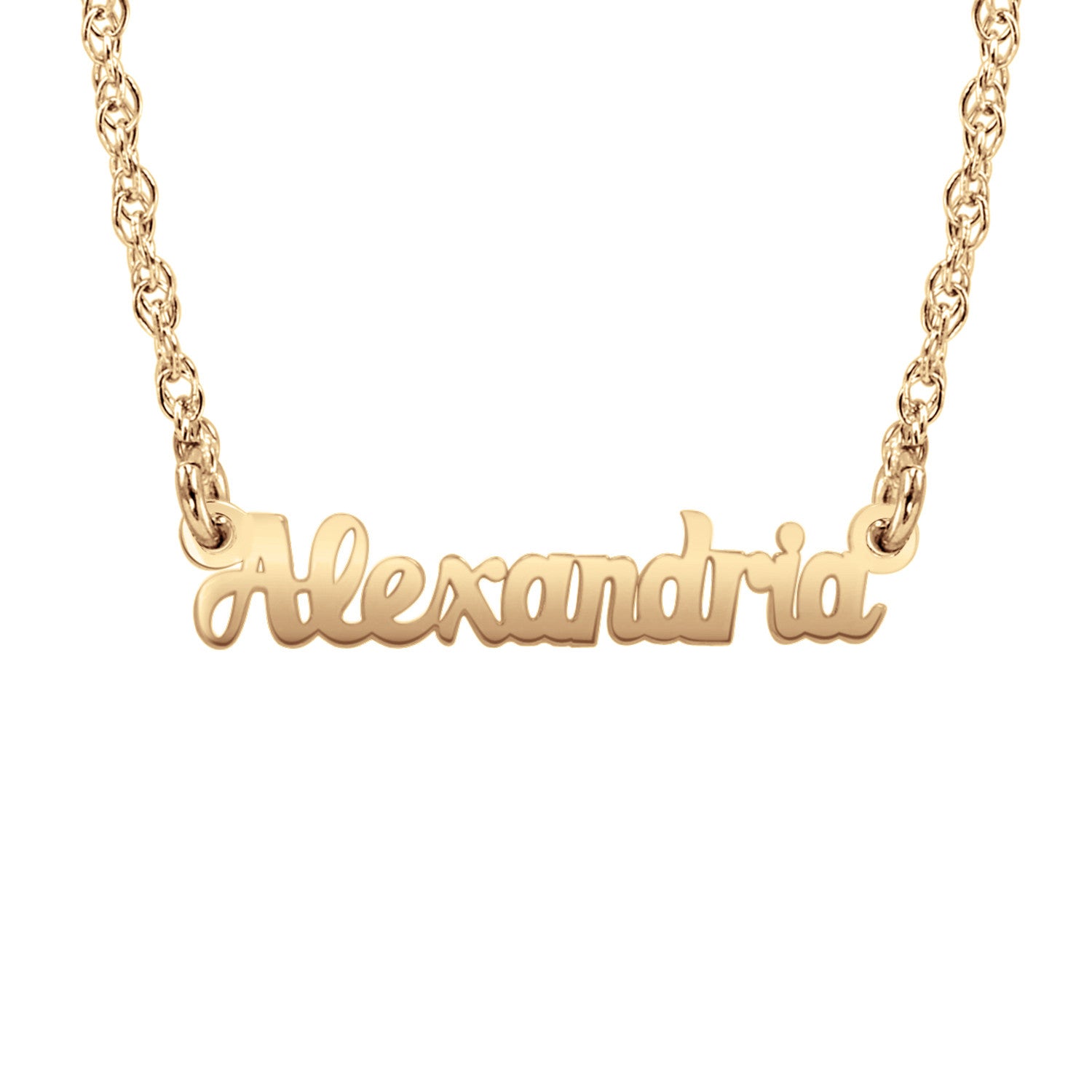 14K Solid Gold Mini Name Necklace - Be Monogrammed