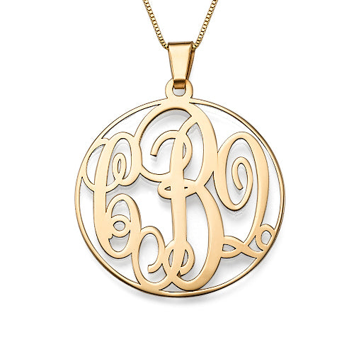 Small 14K Solid Gold Monogram Necklace - Be Monogrammed