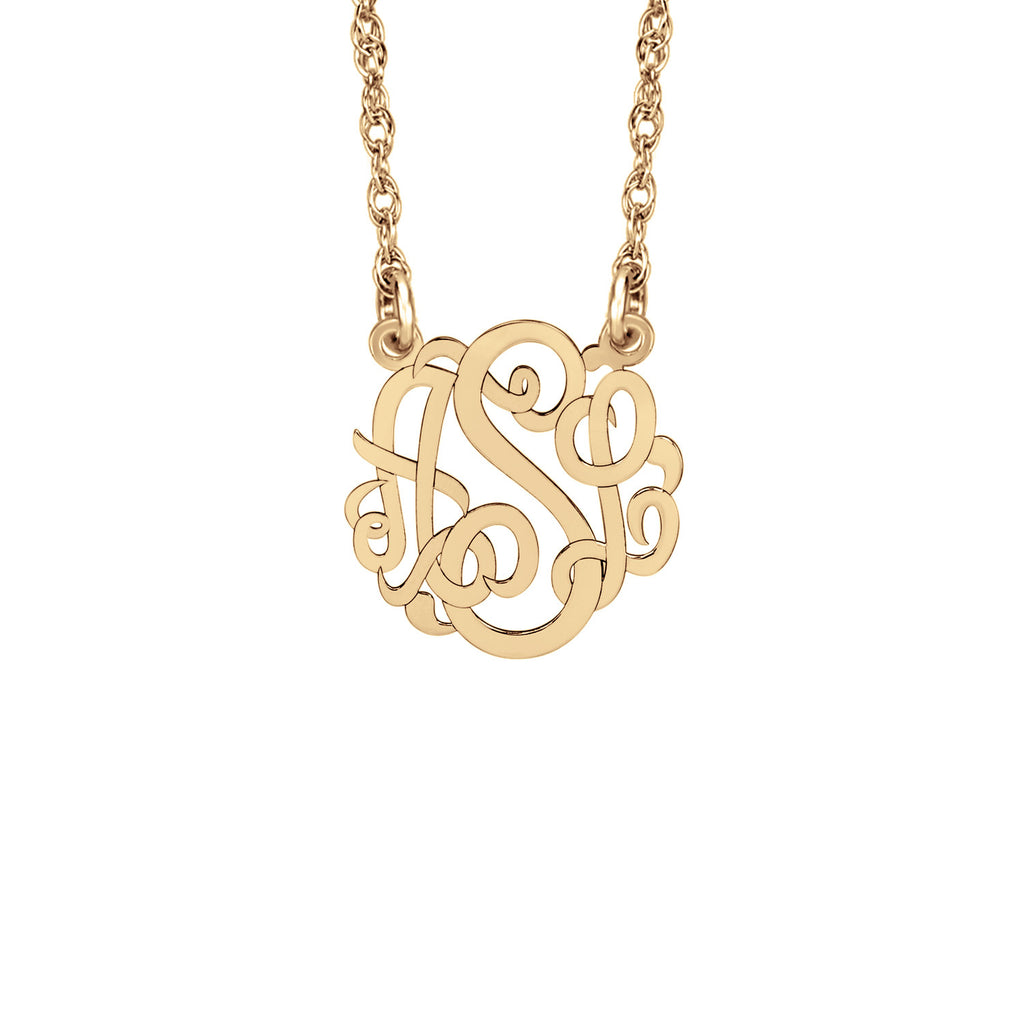 14K Solid Gold Mini Monogram Necklace - Be Monogrammed