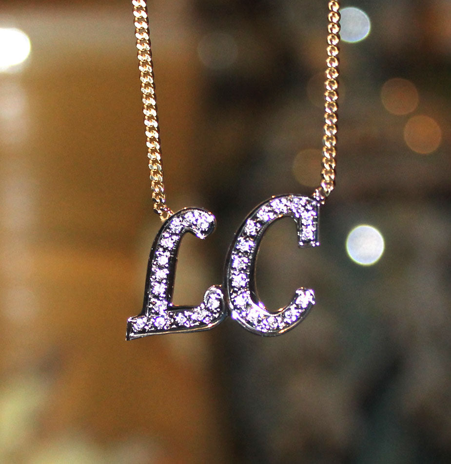 Initial Pendant Alphabet Jewelry CZ Sterling Silver Letters A to Z