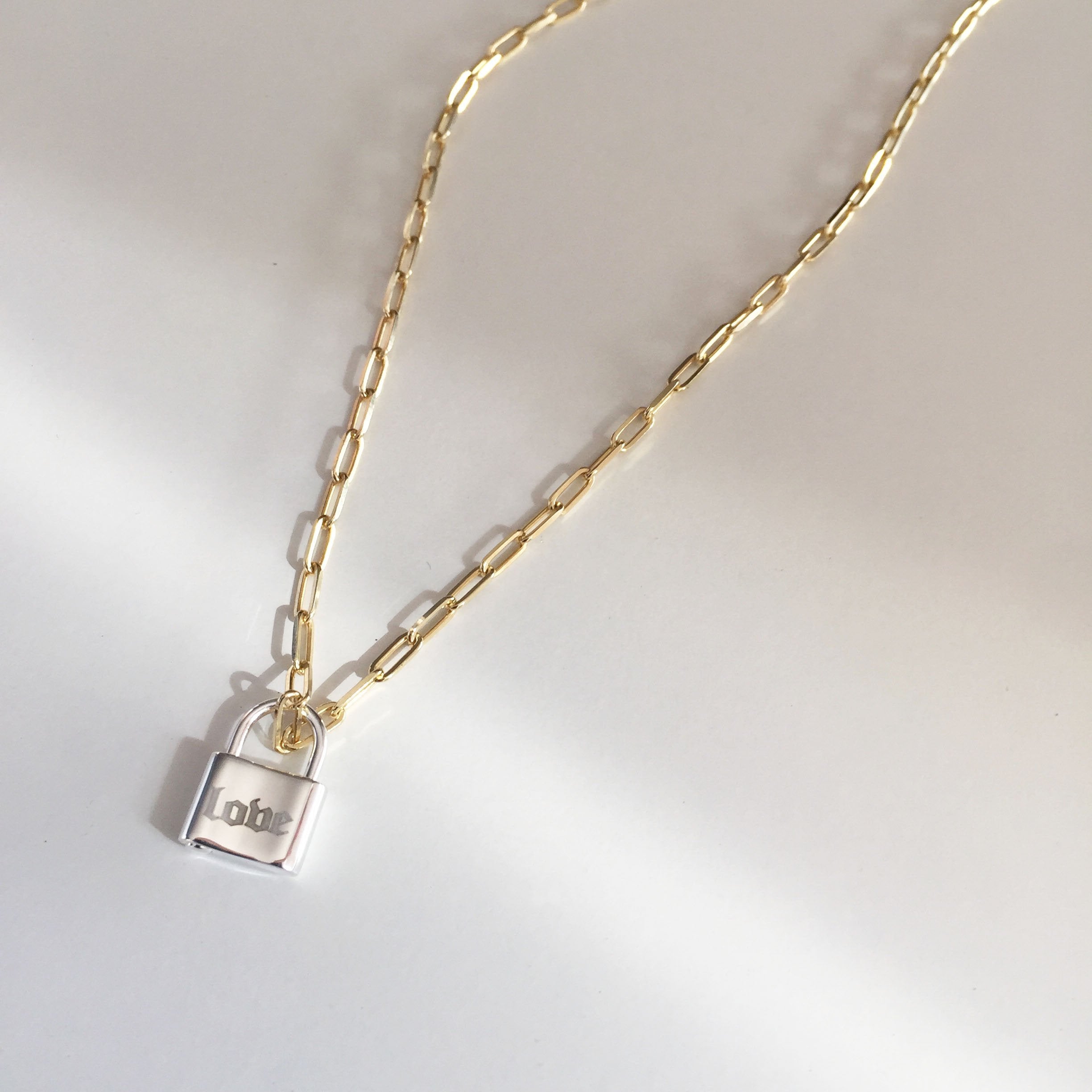 Personalized Gothic Lock Necklace - Be Monogrammed