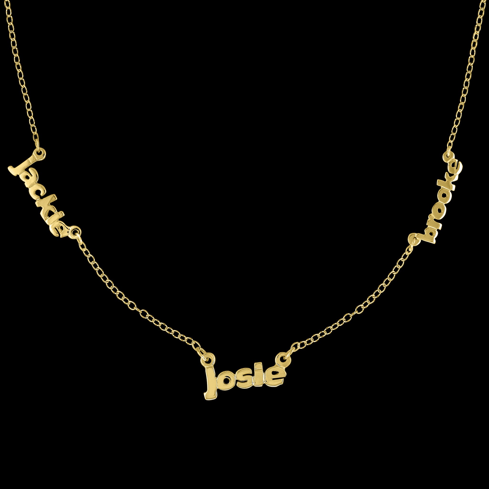 Gold Family Mini Nameplate Necklace - Be Monogrammed