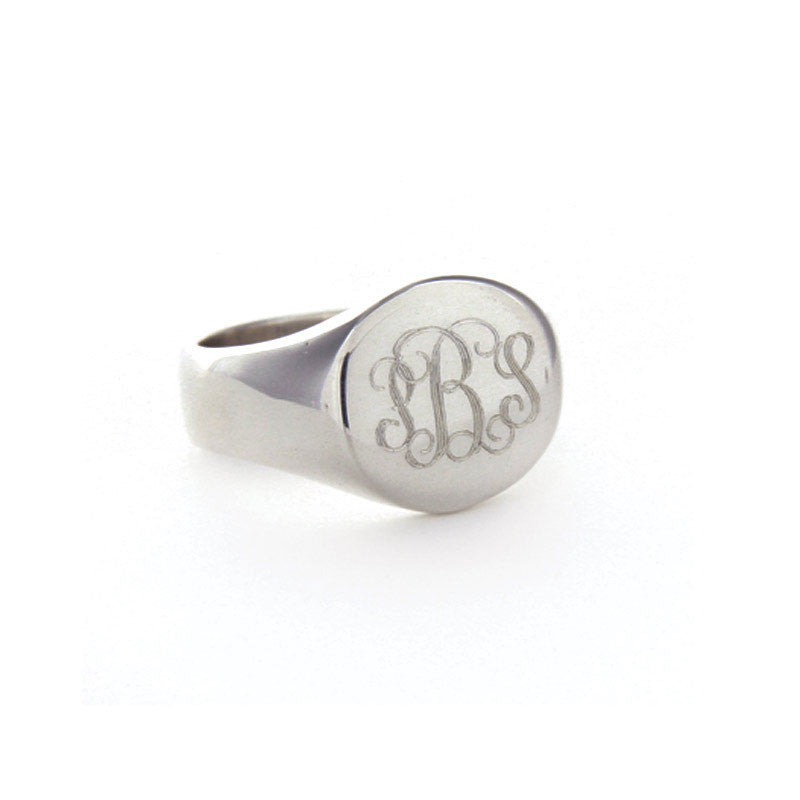 Louis Vuitton Monogram Unisex Gilt Silver Signet Ring at 1stDibs