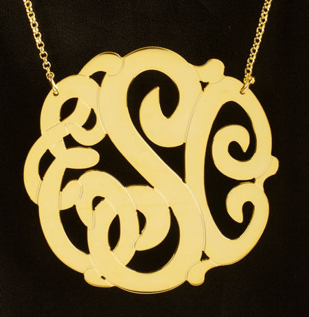 Extra Large Gold Monogram Necklace - Be Monogrammed