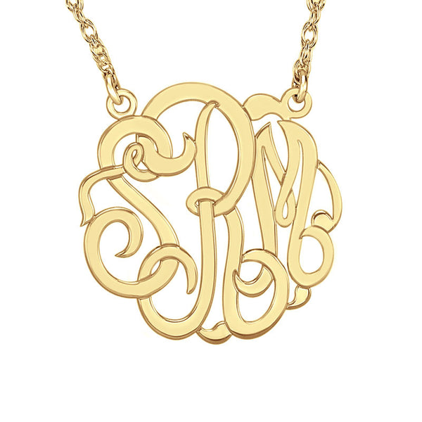Classic Script Gold Monogram Necklace - Be Monogrammed