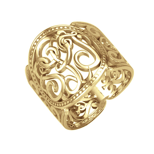 Monogram Gold Signet Ring Interlocking Script / 10K Gold / Rush It! Ships in Approx 7-10 Business Days